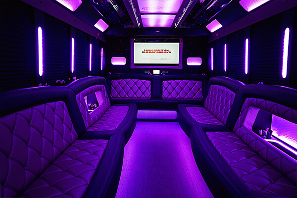 denver party bus rental with DVD player and great sound system